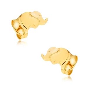 Cercei din aur 375 cu şurub - elefant mic lucios imagine