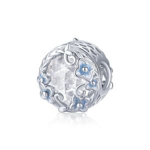 Talisman din argint Elegant Blue Flowers imagine