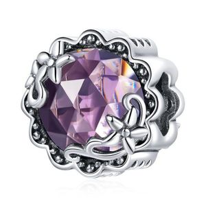 Talisman din argint Big Purple Crystal imagine
