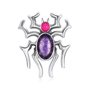 Talisman din argint Violet Spider imagine