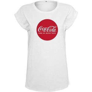 Merchcode Tricou 'Coca Cola' roșu / alb imagine