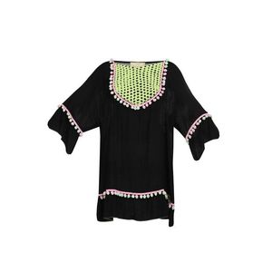 MYMO Rochie de plaja verde kiwi / negru / roz pastel imagine