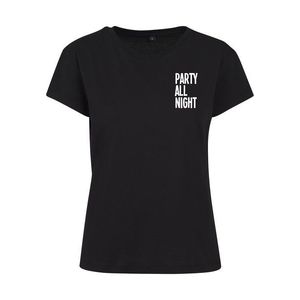 Merchcode Tricou 'Ladies Party All Night Tee' negru / alb imagine