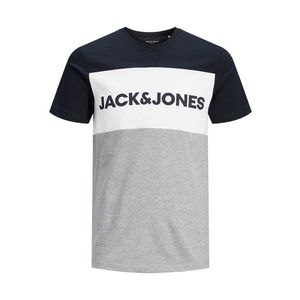 JACK & JONES Tricou albastru / gri / alb imagine