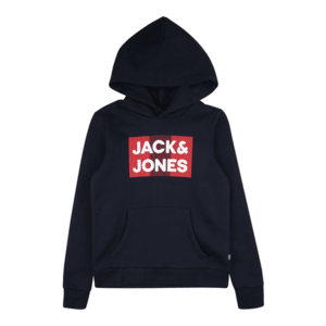 Jack & Jones Junior Bluză de molton 'CORP' bleumarin / alb / roșu imagine