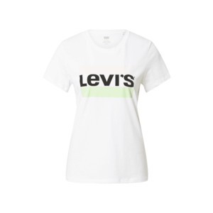 LEVI'S Tricou alb / negru / verde mentă / portocaliu pastel imagine