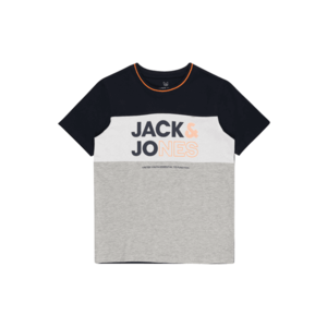 Jack & Jones Junior Tricou albastru marin / portocaliu / gri amestecat imagine
