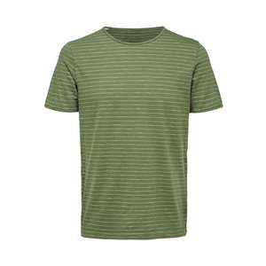SELECTED HOMME Tricou 'SLHMORGAN' verde / alb imagine