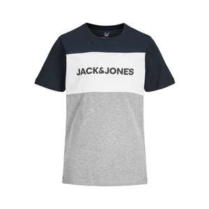 Jack & Jones Junior Tricou alb / gri amestecat / albastru noapte imagine