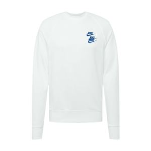 Nike Sportswear Bluză de molton alb / albastru închis imagine