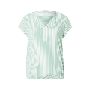 TOM TAILOR Bluză verde smarald / alb imagine