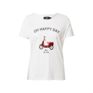 Zwillingsherz Tricou 'Oh Happy Day' alb / roșu / negru imagine