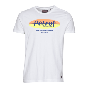 Petrol Industries Tricou alb / portocaliu / galben / albastru închis imagine