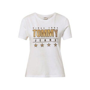 Tommy Jeans Tricou alb / auriu / negru imagine