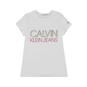 Calvin Klein Jeans Tricou alb / roz / argintiu / maro / negru imagine