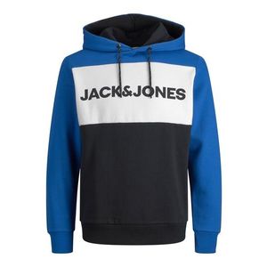 JACK & JONES Bluză de molton alb / albastru închis / azuriu imagine
