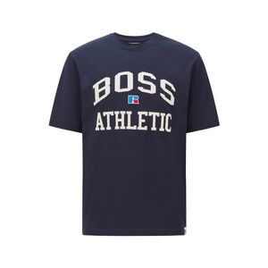 BOSS Casual Tricou 'Russell Athletic' bleumarin / alb / albastru / roșu imagine