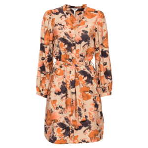 OBJECT Rochie tip bluză 'Galina' negru / nisipiu / portocaliu închis / portocaliu somon imagine