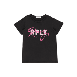 REPLAY Tricou negru / alb / roz imagine