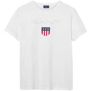 GANT Tricou alb / roșu / albastru imagine
