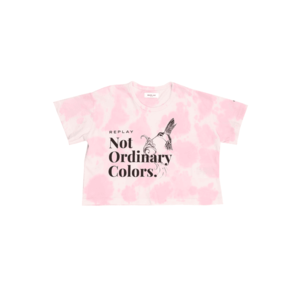 REPLAY T-Shirt roz / alb / negru imagine