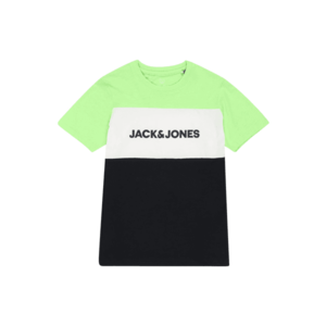 Jack & Jones Junior Tricou negru / alb / verde neon imagine