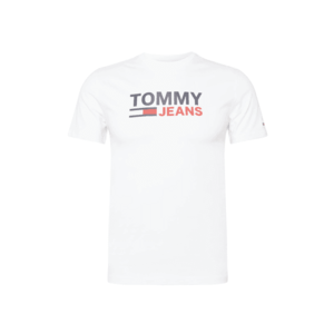 Tommy Jeans Tricou alb / albastru noapte / roșu imagine