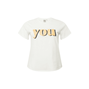 Rock Your Curves by Angelina K. T-Shirt alb / negru / galben șofran imagine