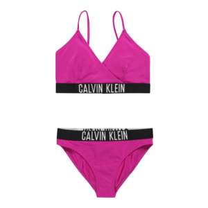 Calvin Klein Swimwear Costum de baie două piese fucsia / negru / alb imagine