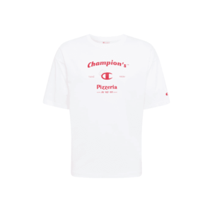 Champion Reverse Weave Tricou alb murdar / roșu imagine