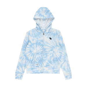 Abercrombie & Fitch Jachetă fleece albastru fumuriu / alb imagine