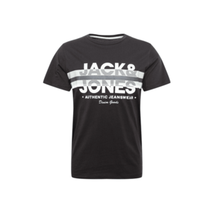 JACK & JONES Tricou negru / alb / albastru deschis imagine