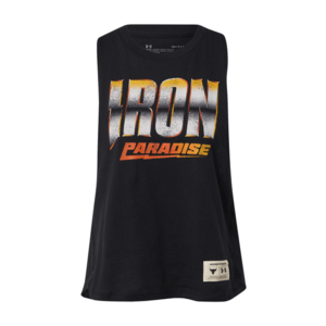 UNDER ARMOUR Sport top 'Project Rock Iron' negru / galben / portocaliu / gri imagine