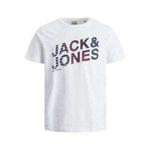 JACK & JONES Tricou 'York' alb murdar / albastru noapte / mov zmeură / azuriu imagine