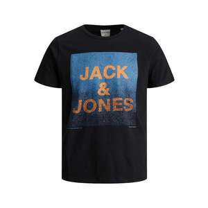 JACK & JONES Tricou 'York' negru / albastru / portocaliu imagine