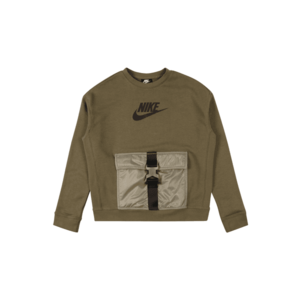 Nike Sportswear Bluză de molton oliv / negru / maro închis imagine