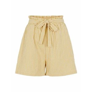 PIECES Pantaloni cutați 'Nina' galben auriu / alb imagine