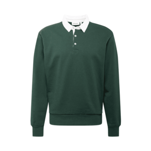 WEEKDAY Bluză de molton 'Ron Rugby' verde smarald / alb imagine