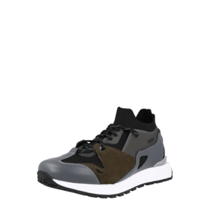 HUGO Sneaker înalt 'Cubite' negru / gri piatră / oliv / gri argintiu imagine