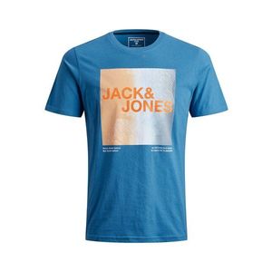 JACK & JONES Tricou 'CORAZ' azuriu / albastru deschis / portocaliu deschis imagine