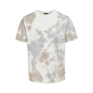 Only & Sons Tricou 'LOU' bej / gri taupe / alb imagine
