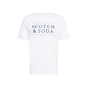 SCOTCH & SODA Tricou alb murdar / bleumarin imagine