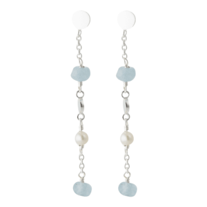 Pernille Corydon Jewellery Cercei 'Afterglow Sea' argintiu / albastru deschis / alb imagine