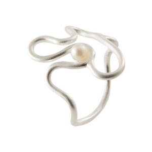 Pernille Corydon Jewellery Inele argintiu / alb perlat imagine