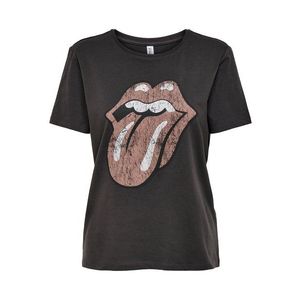 ONLY Tricou 'Rolling Stones' roșu pastel / alb / negru imagine