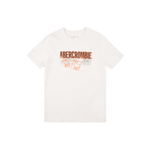Abercrombie & Fitch Tricou alb / negru / portocaliu imagine