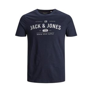 JACK & JONES Tricou bleumarin / alb imagine