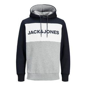 JACK & JONES Bluză de molton albastru noapte / gri amestecat / alb imagine