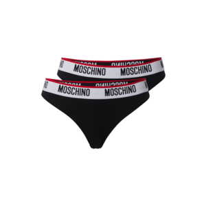 Moschino Underwear Tanga negru / alb / roșu imagine