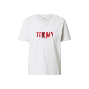 Tommy Jeans Tricou gri amestecat / albastru marin / roșu / alb imagine